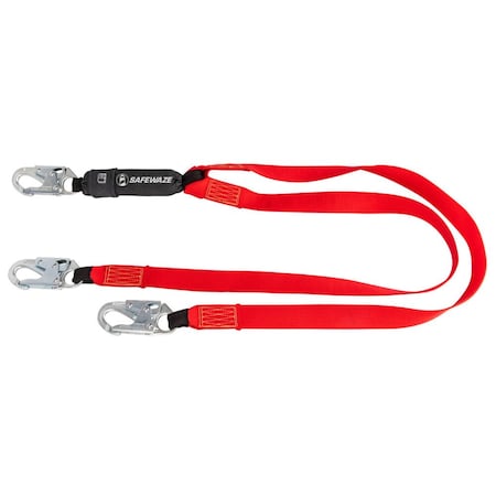 Safewaze Welding 6' Energy Absorbing Lanyard: Dual Leg, Snap Hooks FS77430-WE-DL